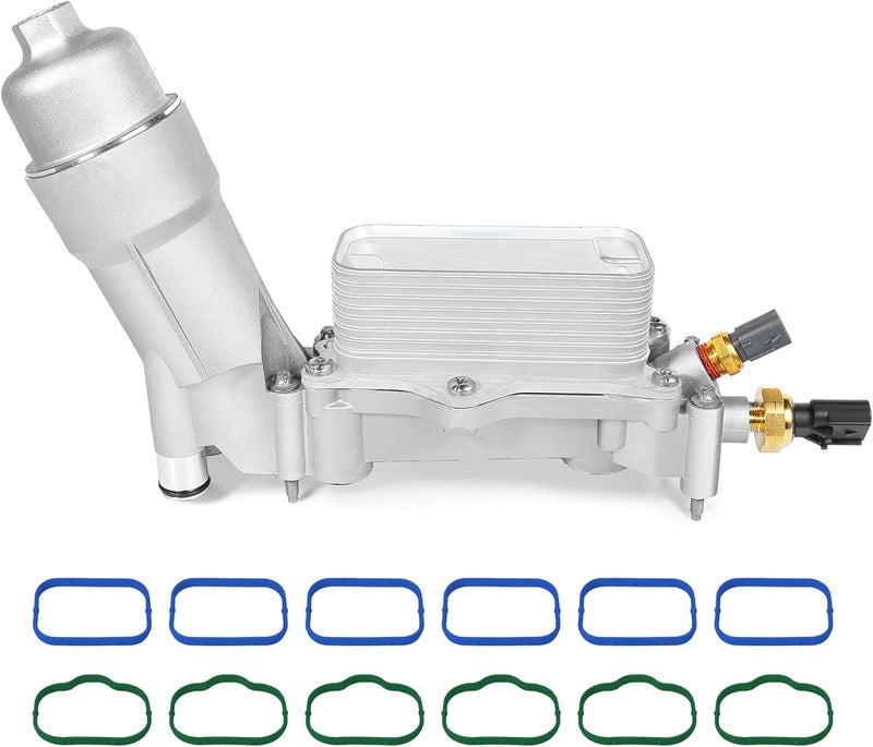 SOASEMBE 926-959 Upgraded Aluminum Engine Oil Filter Housing Kit with Sensors and Gaskets Fit for 2017-2018 Chrysler 200 300 Dodge Ram Avenger Challenger Jeep Wrangler Oil Cooler 3.6L V6 OE# 68310865AB - Image 1